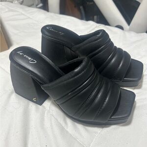 Circus by Sam Edelman Black Block Heel Mules